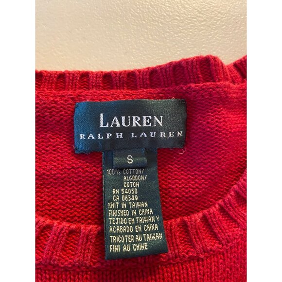 Ralph Lauren Womens Red Crew Neck Sweater Embroidered Crest Logo Small - Picture 5 of 10